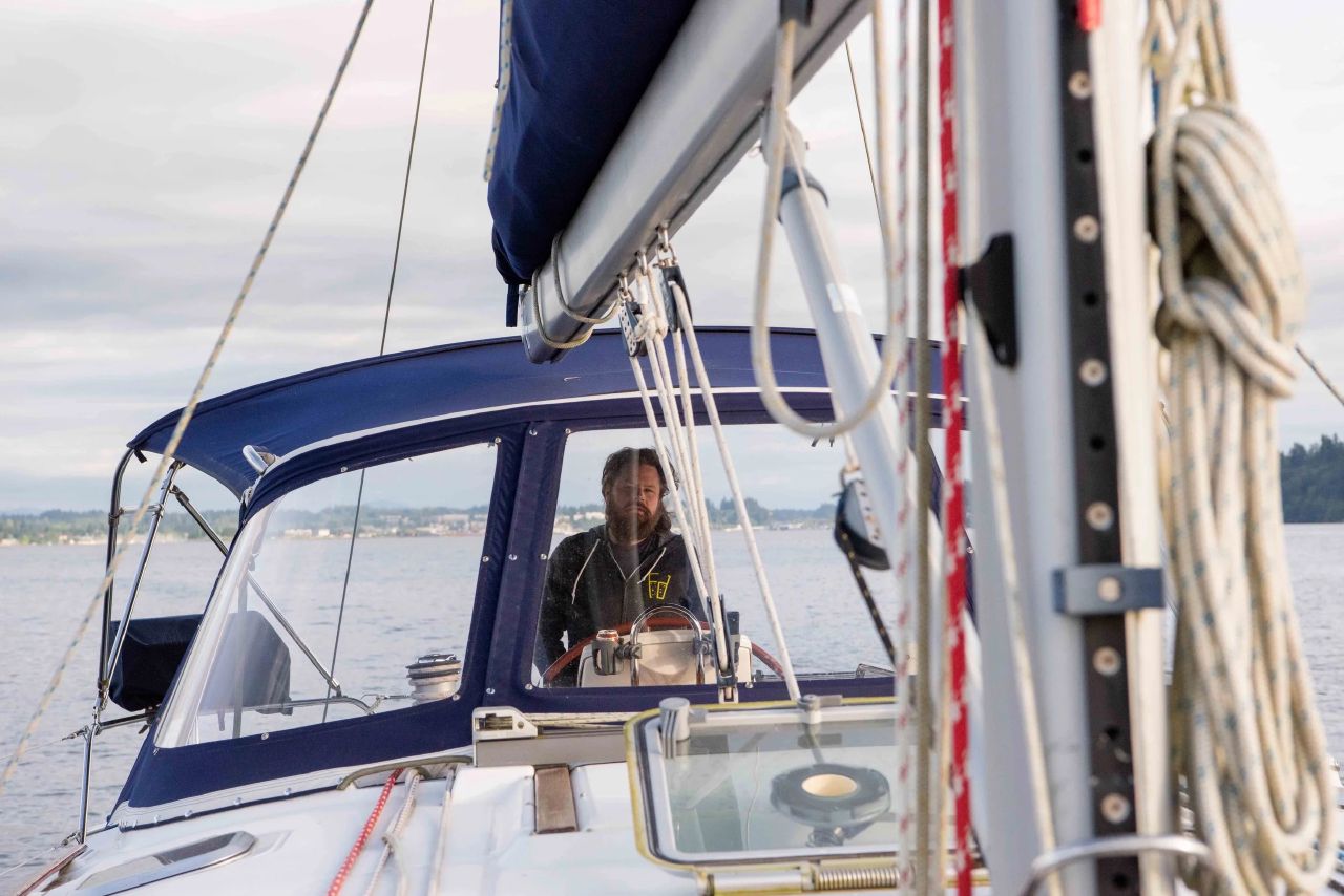 Boston Harbor anchorage with SV Intention